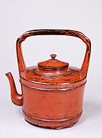 Image of "Red-lacquered Kettle, Muromachi - Azuchi-Momoyama period, 16th century (Gift of Mr, Takeyoshi Michikazu)"