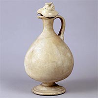 Image of "Phoenix-Head Ewer, White porcelain, Tang dynasty, 7th century, Important Cultural Property (Gift of Dr. Yokogawa Tamisuke)"