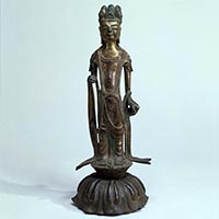 Image of "Standing Eleven-headed Kannon (Ekadasamukha), Excavated at Mount Nachi, Nachikatsu'ura-cho, Higashimuro-gun, Wakayama, Asuka period, 7th century (Gift of Mr. Kitamata Tomeshiro and two others)"