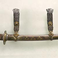 Image of "Sword Mounting (For tachi sword known as "Hojo-Tachi")Hyogogusari-no-tachi style / With triple triangle design (detail), Kamakura period, 13th century (Important Cultural Property)"