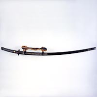 Image of "Sword Mounting (For tachi sword known as “Shishio”), With black-lacquered scabbard, Kamakura period, 13th-14th century (Important Cultural Property)"