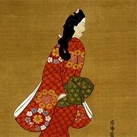 Image of "Beauty Looking Back (detail), By Hishikawa Moronobu, Edo period, 17th century"