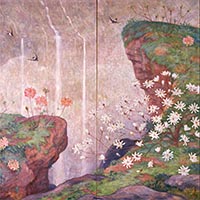 Image of "Late Spring (detail), By Nagahara Kotaro, Dated 1915"