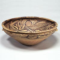Image of "Painted Pottery Bowl, Excavated in Gansu or Qinghai province, China, Majiayao culture, ca. 3100-2800 BC"