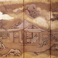 『周茂叔林和靖図屏風（部分）　狩野探幽筆　江戸時代・17世紀』の画像
