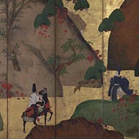 Image of "Ivy-bound Lane (detail), By Fukae Roshu, Edo period, 18th century (Important Cultural Property)"