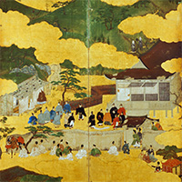 『大原御幸図屏風（部分）　長谷川久蔵筆　安土桃山時代・16世紀』の画像