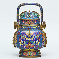 Image of "You Wine Container, Taotie design, Qing dynasty, 19th century (Gift of Mr. Kamiya Denbei)"