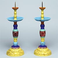 Image of "Candlesticks, Qing dynasty, Qianlong era (1736-95)"