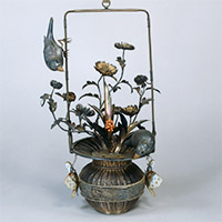 Image of "Hanging Incense Burner, Flower basket shape (detail), Edo period, 18th century"