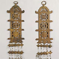 Image of "Ban (Buddhist ornamental banners), With beaded decorations (detail), Muromachi period, dated 1485 and 1492"