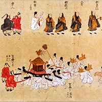 Image of "Procession at the Iwashimizu Hachimangu Shrine Festival, Kyoto, with Drawing of the Animal Releasing Ritual (detail), Edo period, 19th century"