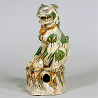 Image of "Lion, Three-color glaze, Tang dynasty, 8th century (Gift of Dr. Yokogawa Tamisuke)"