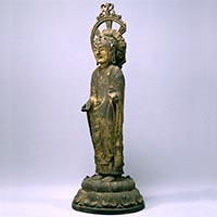 Image of "Standing Nyorai (Buddha), Horyuji Treasures, Asuka period, 7th century"