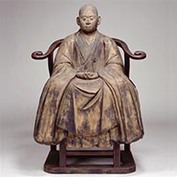 Image of "Seated Priest Yuiken, By Chokei, Nanbokucho period, dated 1372 (Important Cultural Property, Lent by Hokaiji, Kanagawa)"