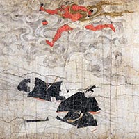 Image of "Illustrated Scroll of Legends about the Origin of Kitano Tenjin Shrine, Vol. 1 (detail), Kamakura period, 13th century (Important Cultural Property)"