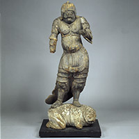 Image of "Standing Komoku Ten (Virupaksa), Heian period, 9th century (Important Cultural Property, Lent by Shojoji, Fukushima)"