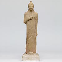 Image of "Standing Man, Formerly owned by Somerset Maugham, Cypro-Archaic period, 6th century BC (Gift of Mr. Michael Xilas and Mrs. Vicky Xilas)"
