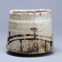 Image of "Tea Bowl, Known as "Hashihime", Mino ware, Shino type, Azuchi-Momoyama - Edo period, 16th-17th century (Gift of Mr. Matsunaga Yasuzaemon)"