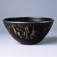 Image of "Bowl, Spot design in glaze with tortoiseshell pattern, Jizhou ware, China, Southern Song dynasty, 12th - 13th century (Gift of Dr. Yokogawa Tamisuke)"