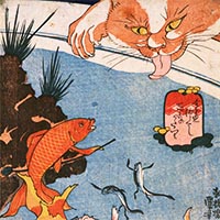 『金魚づくし・百ものがたり（部分）　歌川国芳筆　江戸時代・19世紀』の画像