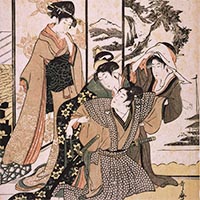 Image of "End-of-year Cleaning at a Samurai House (detail), By Kitagawa Utamaro, Edo period, 19th century"