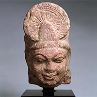 『菩薩頭部　インド・マトゥラー　クシャーン朝・3世紀』の画像