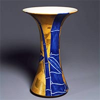 Image of "Flower Vase, Bamboo design in overglaze enamel, By Ito Tozan I, Meiji-Taisho era, 20th century (Gift of Mr. Ito Tozan III)"