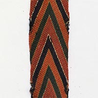 Image of "Ban-to ("Head" or Top Part of a Buddhist Ritual Banner), With arrowhead pattern (detail), Nara period, 8th century (Important Cultural Property)"