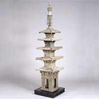 Image of "Five-storied Stupa of Fired Clay, From Tamako-machi, Higashimurayama-shi, Tokyo, Nara period, 8th century"