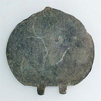 Image of "Bronze Mirror with Image of Komorisansyo Gongen, From Tomb at Mount Omine Peak, Tenkawa-mura, Nara, Heian period, 10th-12th century"