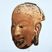 Image of "Gigaku Mask Shishiko, Asuka period, 7th century (Important Cultural Property)"