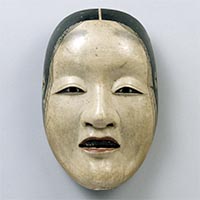 Image of "Noh Mask, Shakumi type, With branded mark “Tenkaichi Zekan”, Formerly owned by the Konparu troupe, Azuchi-Momoyama - Edo period, 16th - 17th century (Important Cultural Property)"