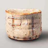 Image of "Tea Bowl, Shino type, Known as Unohanagaki (“deutzia shrubs”), Azuchi-Momoyama – Edo period, 16th–17th century, Mitsui Memorial Museum, Tokyo (National Treasure) "