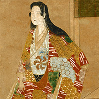 Image of "Beauty on Veranda (detail), Artist unknown, Edo period, 17th century"