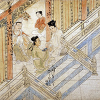 Image of "Illustrated Biography of the Founders of the Kegon Sect: Chapter on Gangyo (Wonhyo), Vol. 2 (detail), Kamakura period, 13th century (National Treasure, Lent by Kosanji, Kyoto)"