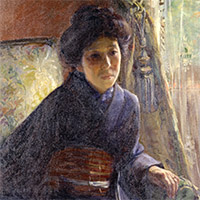 『Ｈ夫人肖像（部分）　和田英作筆　明治44年（1911）　波多野元武氏寄贈』の画像