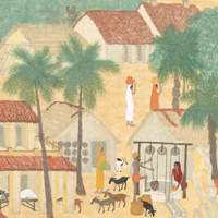 Image of "Scenes from the Tropics: Evening, By Imamura Shiko, Dated 1914 (Important Cultural Property)"