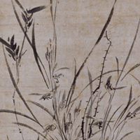 Image of "Orchids (detail), By Gyokuen Bonpo, Nanbokucho period, 14th century (Important Cultural Property)"