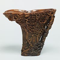 Image of "Libation Cup, Landscape and figure design, Qing dynasty, 18th century"