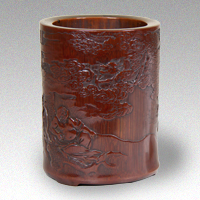Image of "Brush Pot, Dragon and figure design in carving, China, Qing dynasty, 17th&ndash;18th century (Gift of Mr. Hirota Matsushige)"