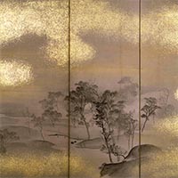 『秋冬山水図屏風（部分）　円山応挙筆　江戸時代・18世紀』の画像