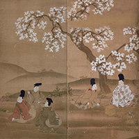 Image of "Cherry Blossom Viewing(detail), By Sumiyoshi Gukei, Edo period, 17th century (Gift of Mr. Nishiwaki Kenji)"