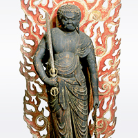 Image of "Standing Fudo Myo'o (Acalanatha), Heian period, 11th century (Important Cultural Property)"