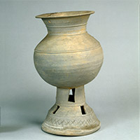 Image of "Wide-mouthed Footed Jar (detail), Goja, Three Kingdoms period (Gaya), 6th century"