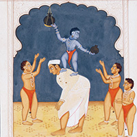 Image of "Krishna Stealing Butter (Bhagavata Purana) (detail), Ca. mid-19th century"