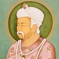 Image of "Mughal Emperor Akbar (detail), By Provincial Mughal school, India, 18th century"