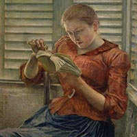 『読書（部分）　黒田清輝筆　明治24年(1891)』の画像