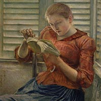 Image of "Reading (detail), By Kuroda Seiki, 1891"