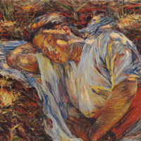 『昼寝（部分）　黒田清輝筆　明治27年(1894）』の画像